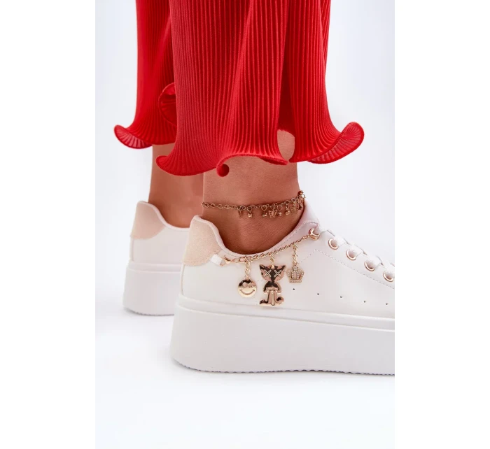 Dámské Tenisky na platformě s přívěsky, Bílá Tivissa Dámské Tenisky na platformě s přívěsky, Bílá Tivissa