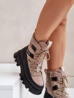 Dámské Sněhule Na Zip Lee Cooper LCJ-24-47-3143 Béžové