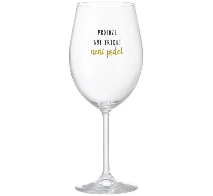 PROTOŽE BÝT TŘÍDNÍ NENÍ PRDEL - čirá sklenice na víno 350 ml
