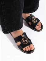 Luxusní  nazouváky černé dámské na klínku