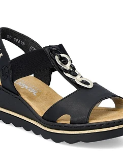 Dámské sandály na podpatku pohodlné černé model 22063551 - Rieker