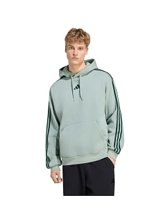 Bluza męska adidas Essentials 3-Stripes Fleece Hoodie jasnozielona KY4172 pánské