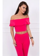 Sada s volánky malinová