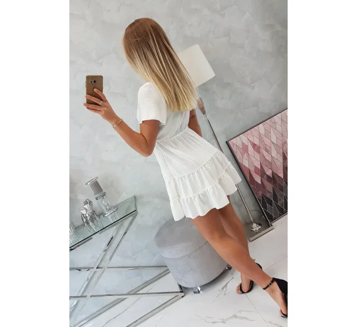 Šaty s obálkovým výstřihem ecru Šaty s obálkovým výstřihem ecru