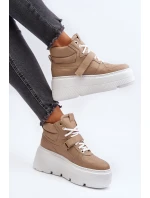 Zazoo 3450 Dámské Kožené Tenisky Beige