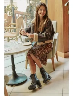 Zateplené boty na podpatku se zlatým detailem černé model 21672445 - Boto