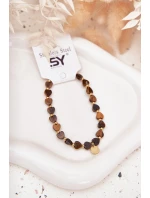 Náramek model 21776889 ze chirurgické oceli hnědý - Boto Náramek model 21776889 ze chirurgické oceli hnědý - Boto