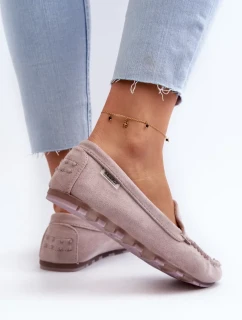 Dámské eko semišové mokasíny, fialová Amrutia