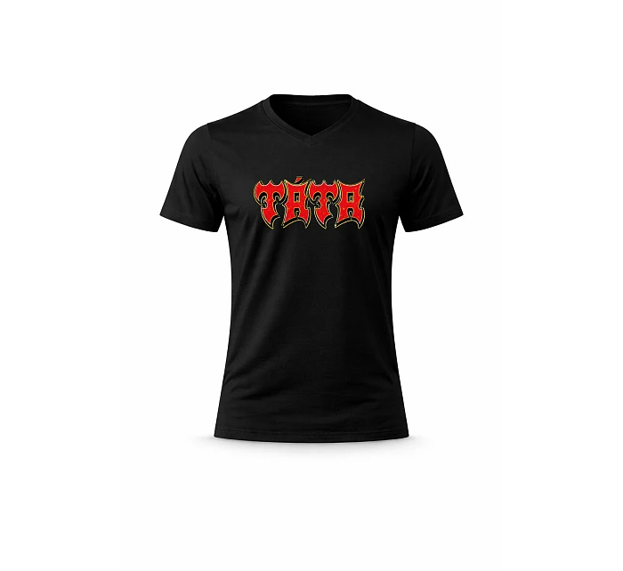 Pánské bavlněné tričko s potiskem - TÁTA (ROCK) - černé Pánské bavlněné tričko s potiskem - TÁTA (ROCK) - černé