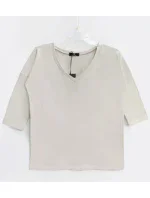 Hladká dámská halenka s výstřihem ve tvaru písmene "V" Hladká dámská halenka s výstřihem ve tvaru písmene "V"