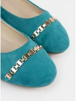 Stylové dámské modré  baleríny bez podpatku