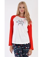 Dámské pyžamo dlouhé Vánoční model 19048675 - Vienetta Secret