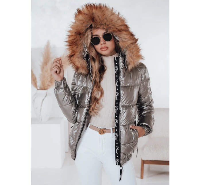 Dámská zimní bunda s kapucí MELANI tmavě šedá FashionStreet TY4486