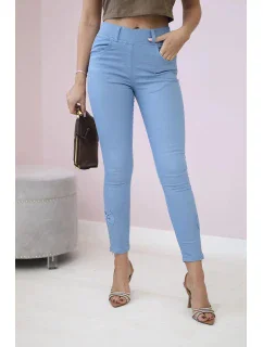 Kalhoty z barevného denimu s mašlí z denimu