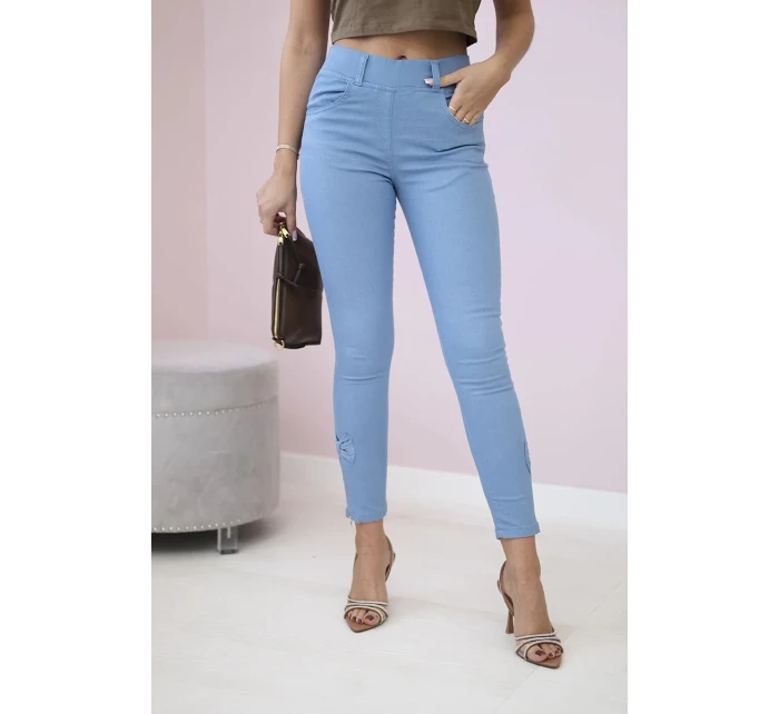 Kalhoty z barevného denimu s mašlí z denimu