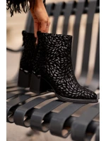 Dámské Boty Zateplené Na Podpatku Černé D&A MR880-085 Dámské Boty Zateplené Na Podpatku Černé D&A MR880-085