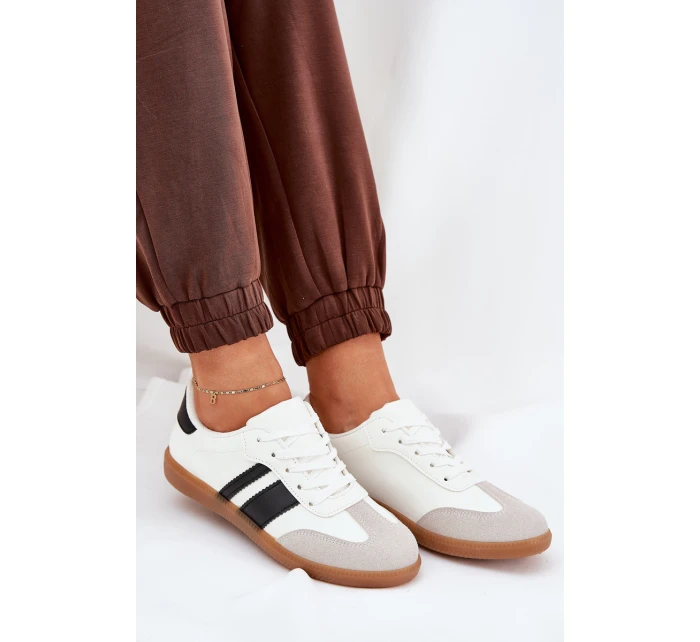 Nízké dámské sneakersy z eko kůže bílé Nonalorin