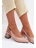 Dámské sandály na podpatku Vinceza Béžové