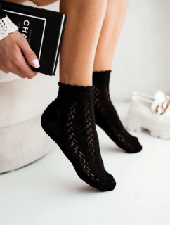 Dámské ažurové ponožky – černé