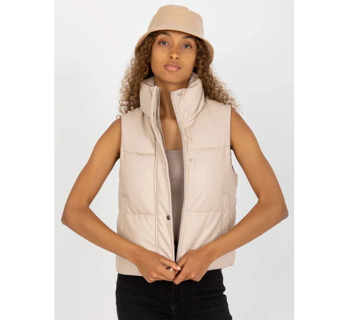 Dámská vesta NM KZ D2 model 21055766 Světle béžová - FPrice Dámská vesta NM KZ D2 model 21055766 Světle béžová - FPrice