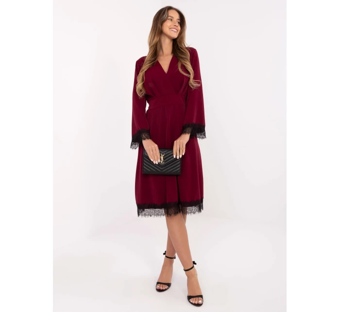 Dámské šaty model 21946795 bordó - FPrice