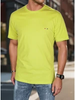 Pánské tričko s výšivkou žluté FashionStreet RX5637 Pánské tričko s výšivkou žluté FashionStreet RX5637