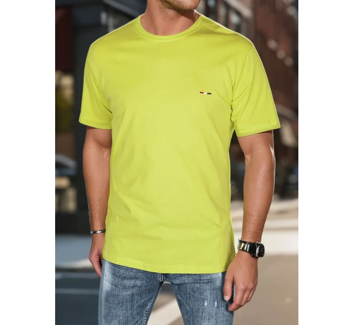 Pánské tričko s výšivkou žluté FashionStreet RX5637 Pánské tričko s výšivkou žluté FashionStreet RX5637
