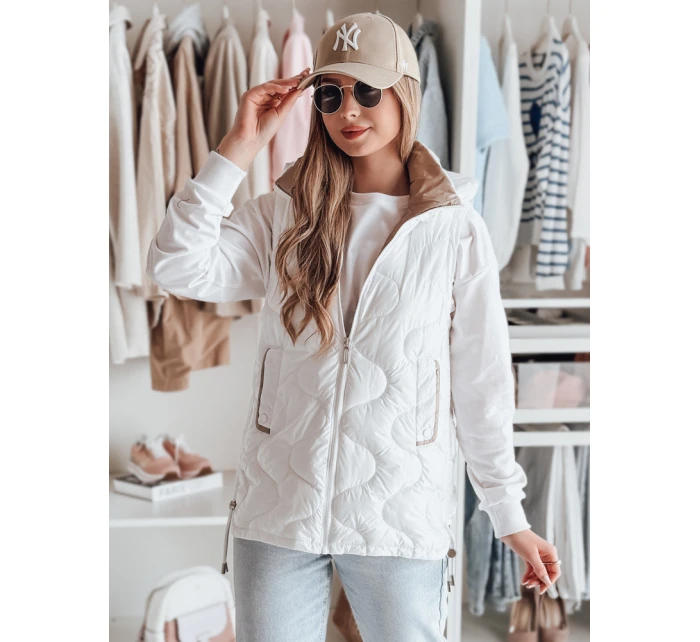 Dámská přechodná prošívaná vesta VESOLITA bílá FashionStreet TY4880 Dámská přechodná prošívaná vesta VESOLITA bílá FashionStreet TY4880