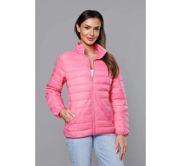 Lehká růžová prošívaná dámská bunda (58M23037-46)
