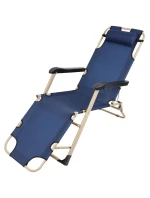 TURISTICKÉ VÍCEPOLOHOVÉ KŘESLO GARDA S OPĚRKOU HLAVY TMAVĚ MODRÁ - BÉŽOVÁ