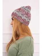Fleecová čepice Melisa K241 burgundy+grey