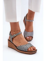 Dámské sandály Na Klinu Sergio Leone SK303 Černobílé