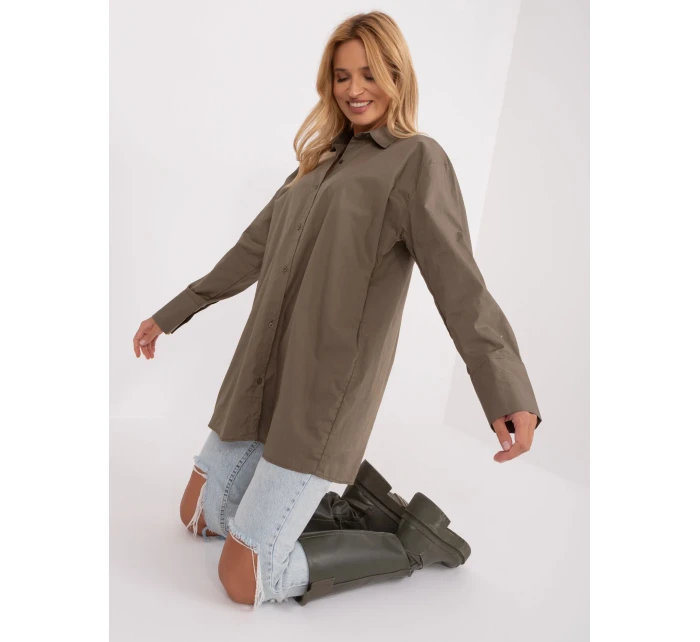 Koszula BA KS model 19561071 khaki - FPrice Koszula BA KS model 19561071 khaki - FPrice