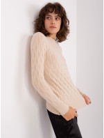 Světle béžový klasický bavlněný svetr