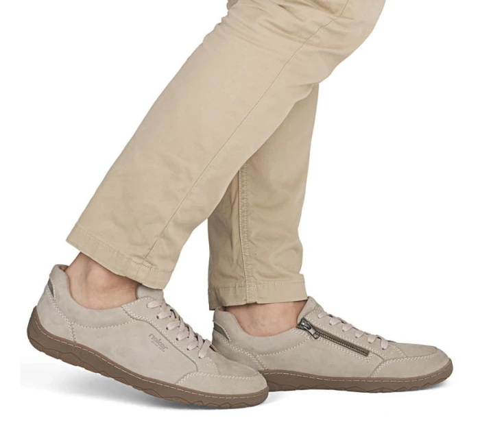 Pánské semišové béžové kožené polobotky Rieker 08300-62