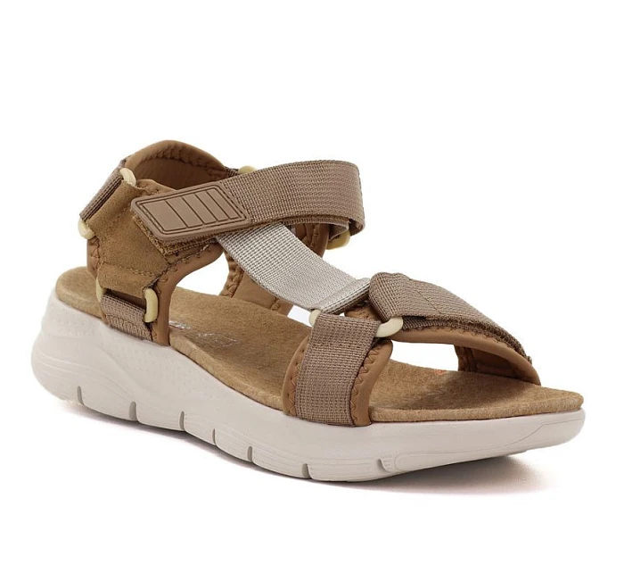 Dámské sportovní sandály na platformě camel Artiker 58C1231