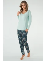 Italská móda Julietta s dlouhým rukávem barva:pistácie/potisk Italská móda Julietta s dlouhým rukávem barva:pistácie/potisk