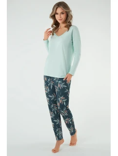 Italská móda Julietta s dlouhým rukávem barva:pistácie/potisk