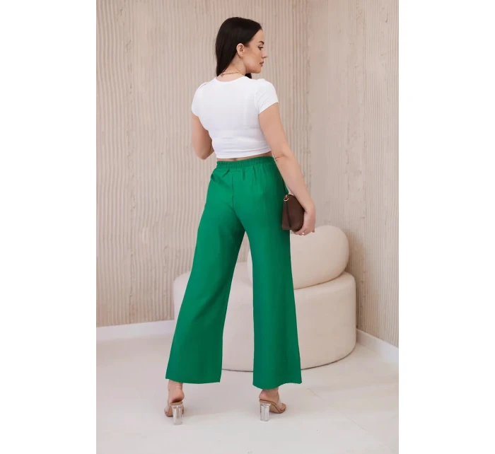 Viskózové kalhoty se širokými nohavicemi zelený Viskózové kalhoty se širokými nohavicemi zelený