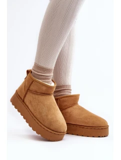 Ženy Sněžní Boty Na Platformě Oteplené Kožešinou Camel Xamella