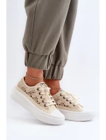 Dámské krajkové tenisky model 21655690 Beige - Lee Cooper