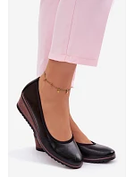 Dámské polobotky na platformě model 22100033 Černé - VINCEZA Dámské polobotky na platformě model 22100033 Černé - VINCEZA