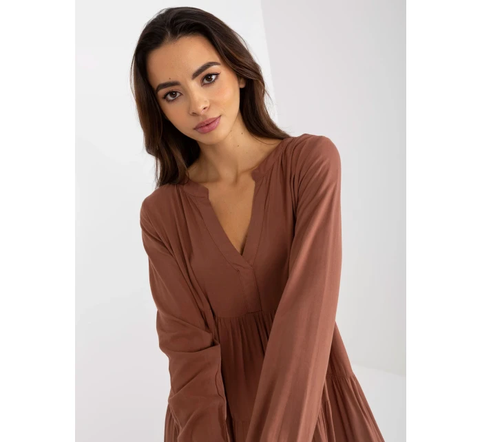 Šaty D73761M30361A hnědé