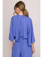 Kombinéza s širokými rukávy a zády modrá model 20966204 - STYLOVE