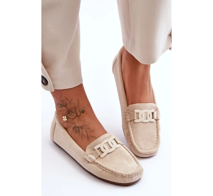 Dámské módní semišové mokasíny Bežové Rabell Dámské módní semišové mokasíny Bežové Rabell