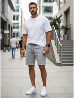 FashionStreet pánské světle šedé teplákové šortky SX2279
