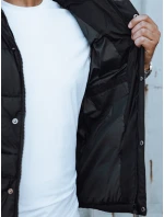 Pánská prošívaná vesta s kapucí černá FashionStreet TX4782 Pánská prošívaná vesta s kapucí černá FashionStreet TX4782