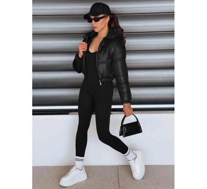 Dámská krátká zimní bunda s kapucí černá FashionStreet TY5416