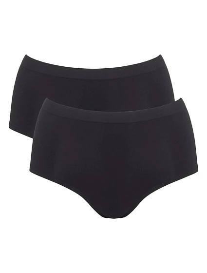 Dámské kalhotky GO Sense Highwaist 2P - BLACK - černé 0004 - SLOGGI Dámské kalhotky GO Sense Highwaist 2P - BLACK - černé 0004 - SLOGGI