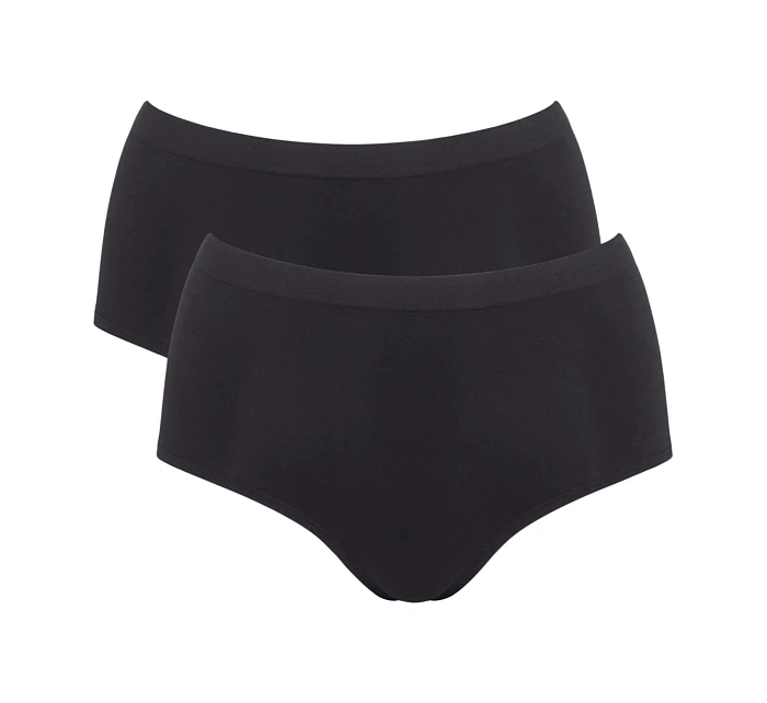 Dámské kalhotky GO Sense Highwaist 2P - BLACK - černé 0004 - SLOGGI Dámské kalhotky GO Sense Highwaist 2P - BLACK - černé 0004 - SLOGGI